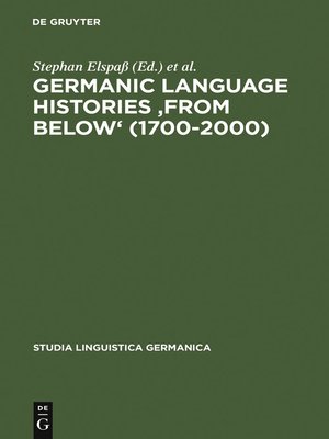 cover image of Germanic Language Histories 'from Below' (1700-2000)